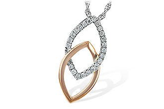 C244-44079: NECKLACE .20 TW (ROSE & WG)
