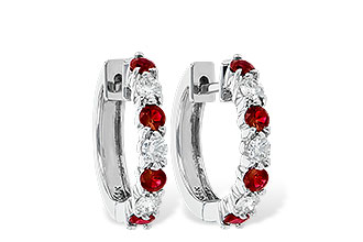 E056-21297: EARRINGS .64 RUBY 1.05 TGW